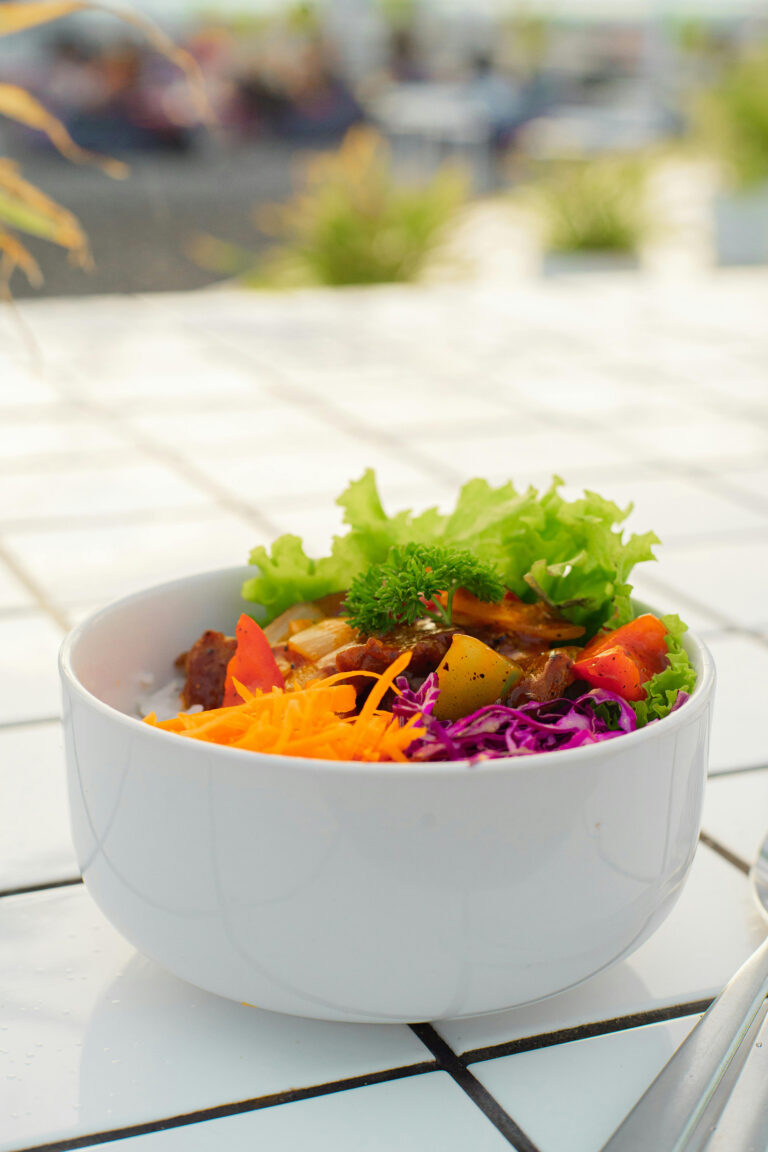 Colorful Veggie Power Bowl with Fresh Crunchy Toppings