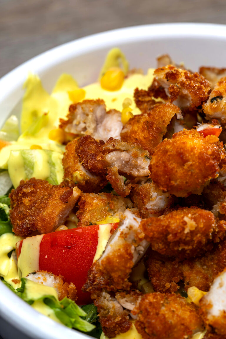 Crispy Chicken Salad with Creamy Dressing and Avocado